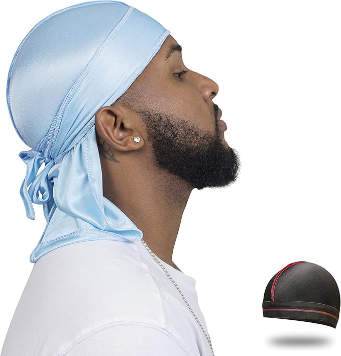 ForceWave Silky Durag for Men Wave Cap Satin Dorag for Men Women 360 Wave