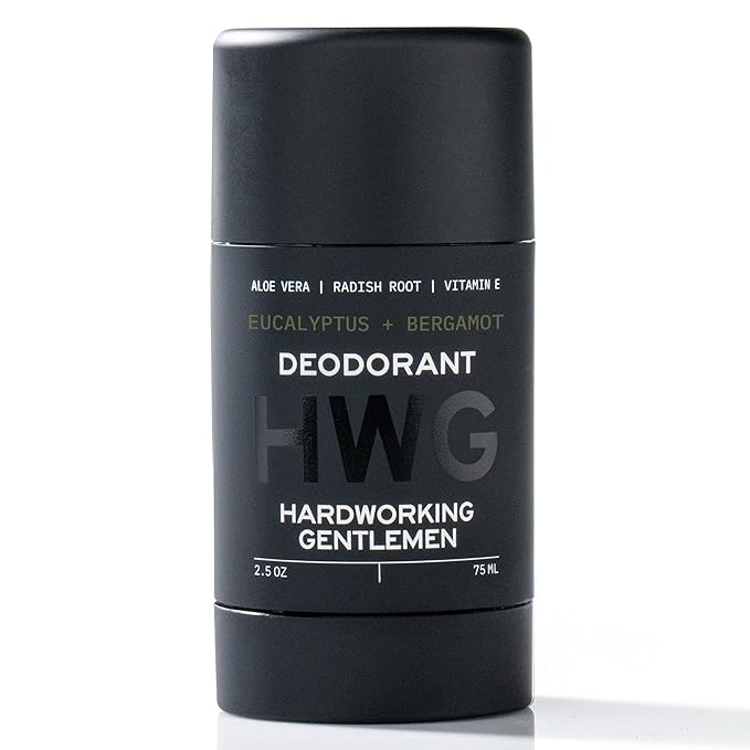 Hardworking Gentlemen - Eucalyptus and Bergamot - Mens Fresh Body Deodorant Stick - All Natural Organic Ingredients including Vitamin E and Aloe Leaf - Made in USA
