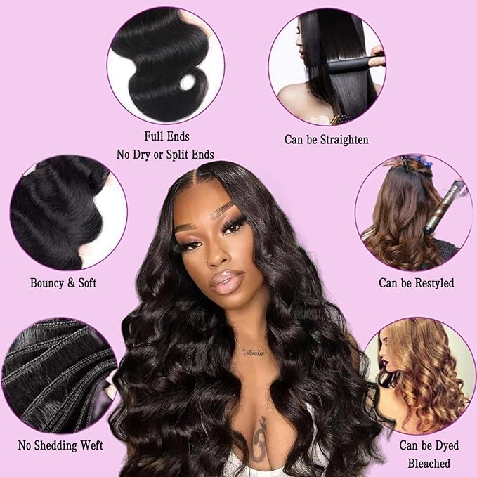 AZONA 16A Real Raw Bundles Body Wave Human Hair,No Tangle No Shedding Body Wave Bundles Human Hair,Triple Lifespan Over Regular Virgin Hair Bundle,Silky And Soft 14 Inch