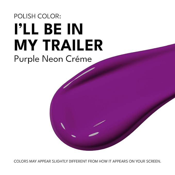 RC Red Carpet Manicure Fortify & Protect Purple Neon Crème Gel Polish for Strong, Healthy Nails - Infused with Vitamin A & Biotin - (I'Ll Be In My Trailer) Led Nail Gel Color, 0.3 Fl Oz