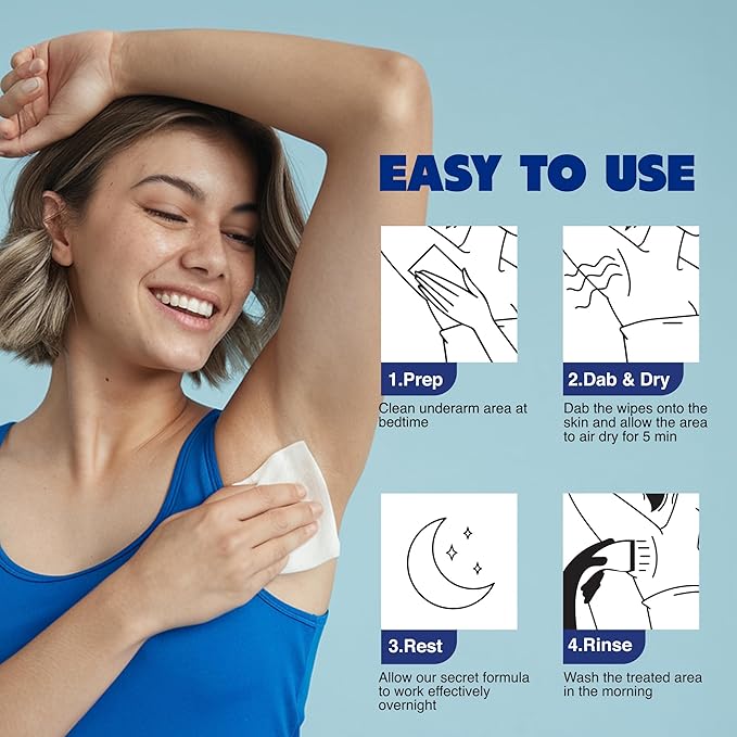 Armoray Dry At Last Underarm Deodorant Wipes Individually Wrapped - Anti Perspirant & Anti Sweat for Hyperhidrosis Treatment - Armpit Sweat Blocker - Deodorant Wipes for Women & Men, 15 Count