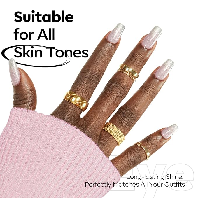 modelones Silver Cat Eye Gel Nail Polish Glitter White Cat Eye Gel Polish Clear 9D Holographic High Density Crystal Nail Polish with Magnet Soak Off U V Shimmer Polish Christmas Nail 15ML