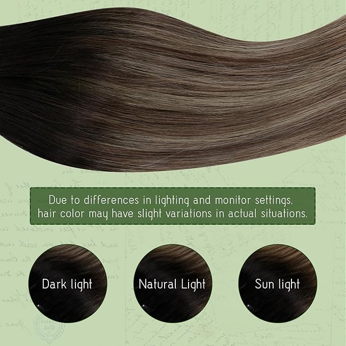 RUNATURE Clip in Hair Extensions Real Human Hair, Balayage Black to Blonde Clip in Extensions, Real Human Hair Clip in Extensions, Easy to Install, Soft Remy Natural Hair, 20 Inch 120g 7pcs