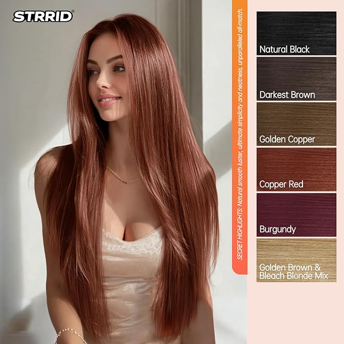 Hair Extension Clips Straight Invisible 26 Inch Long Thick Synthetic Clip in Extensions 5PCS Soft and Beautiful Copper Red Hairpieces Heat Resistant for Women Weddings Party Daily Use 8.1 Oz