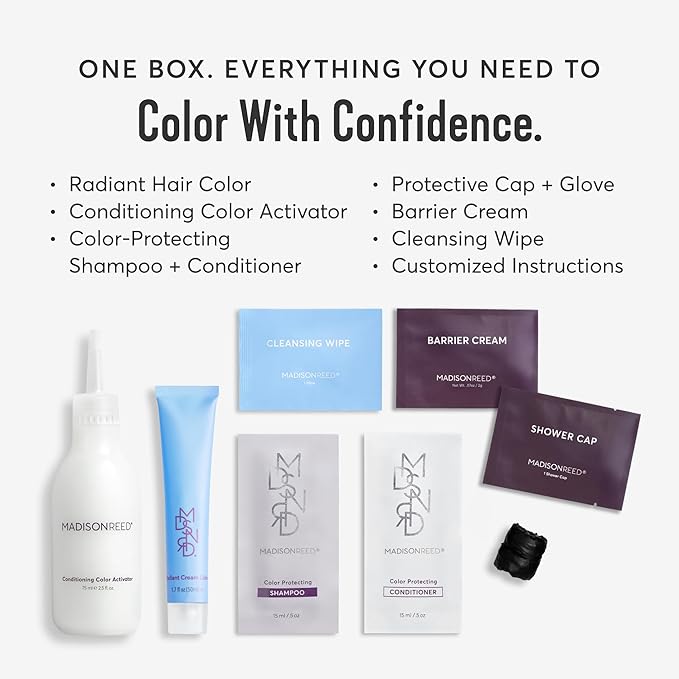 Madison Reed Radiant Hair Color Kit | 5.5NNA Dark Neutral Brown (Dosolo) 100% Maximum Gray Hair Coverage | Salon-Quality Permanent Hair Dye for Resistant Grays | PPD-Free & Ammonia-Free |1 Pack