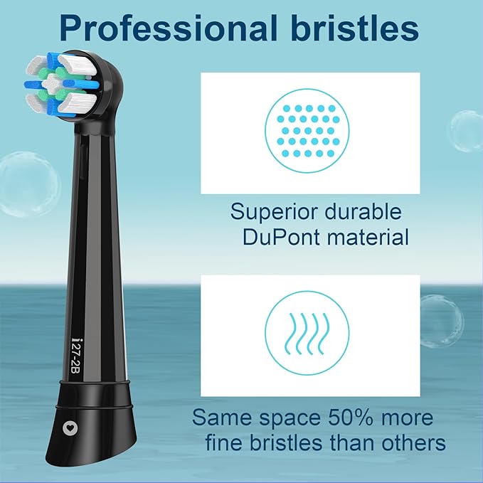Replacement Heads Compatible with Oral B iO 3 4 5 6 7 8 9 10 Series Electric Toothbrush,Toothbrush Heads Compatible with Oral B iO Replacement Heads, Medium Bristles for Effective Cleaning,8BLACK