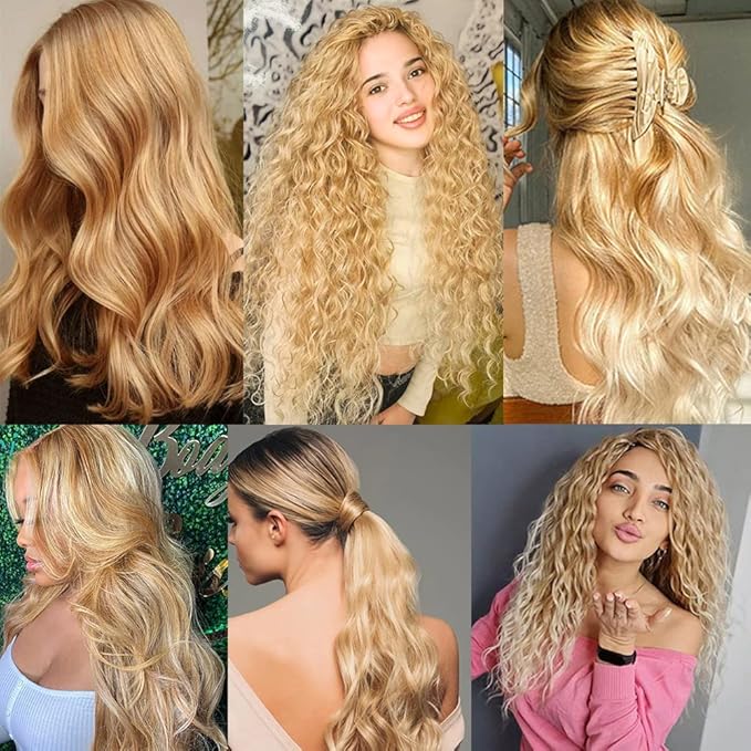 24 26 28 inch Blonde Human Hair Bundles 613 Curly Wave Bundle P27/613 Hair Weave 3 Bundles Brazilian Remy Blonde Color 300g