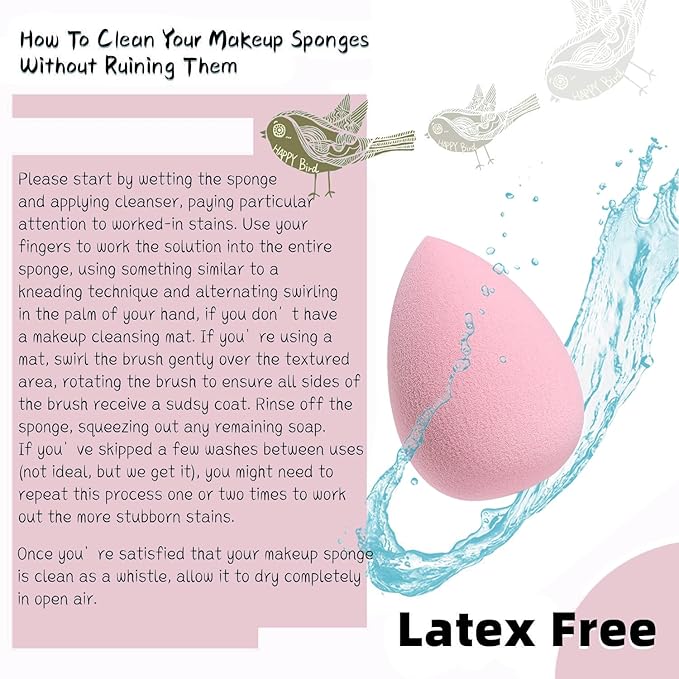ABC Glow Beauty Blender Sponge Set – 8-Pack | Flawless Makeup Application | Latex-Free, Ultra-Soft, Reusable Makeup Sponges with Travel Case | For Liquid, Cream & Powder (Pink)