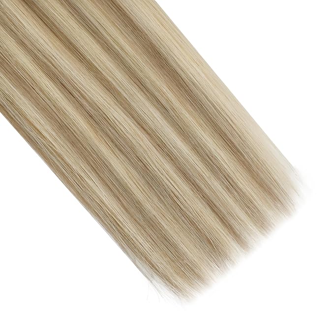 Full Shine U Tip Hair Extensions Human Hair 20 Inch 50 Grams Dark Blonde Highlighted Medium Blonde Fusion Hair Extensions Remy Hair for Women Keratin Tip Extensions