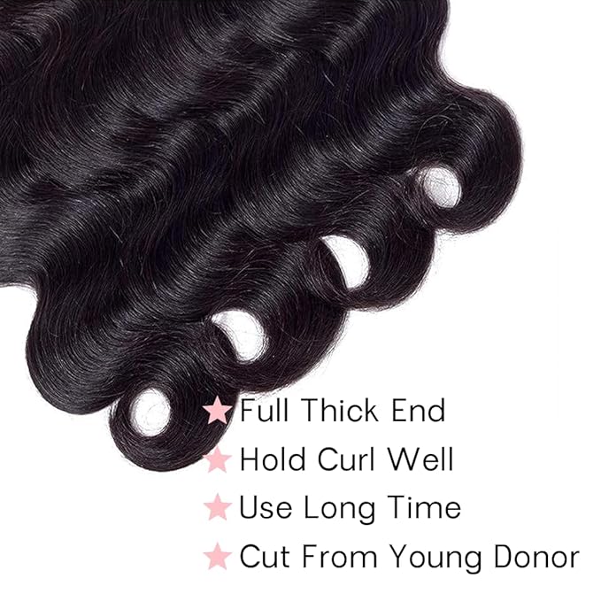 Body Wave Bundles Human Hair 18 20 22 Inch Body Wave Human Hair 3 Bundles 100% Unprocessed Brazilian Virgin Hair Weft Natural Color for Woman