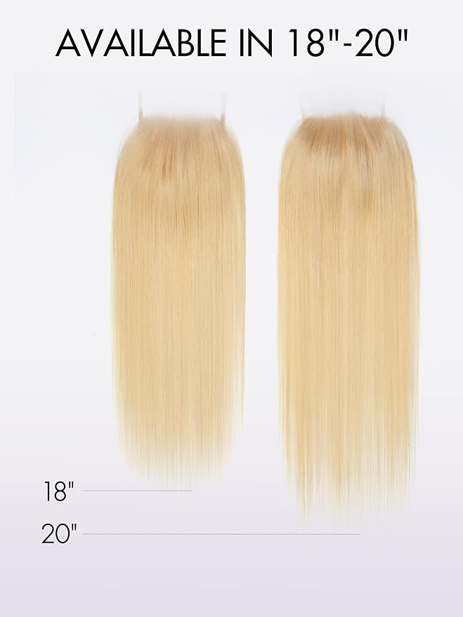 LUVME HAIR 5X5 Straight 18" Human Hair Lace Closure 613 Color