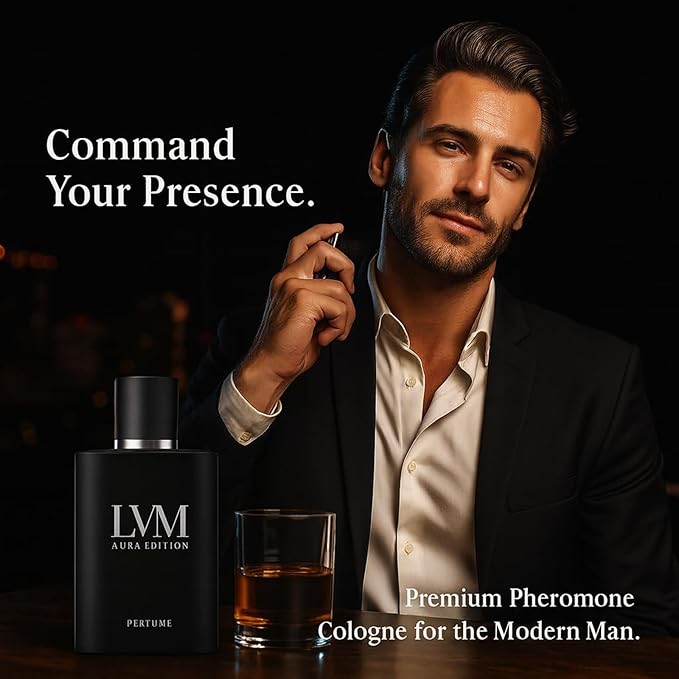 50ML Lvm Aura for Men, Pheromone Cologne for Men, Enhance Social Attraction & Confidence, Fresh, Woody Fragrance and Long-Lasting for All Occasions (1PCS)