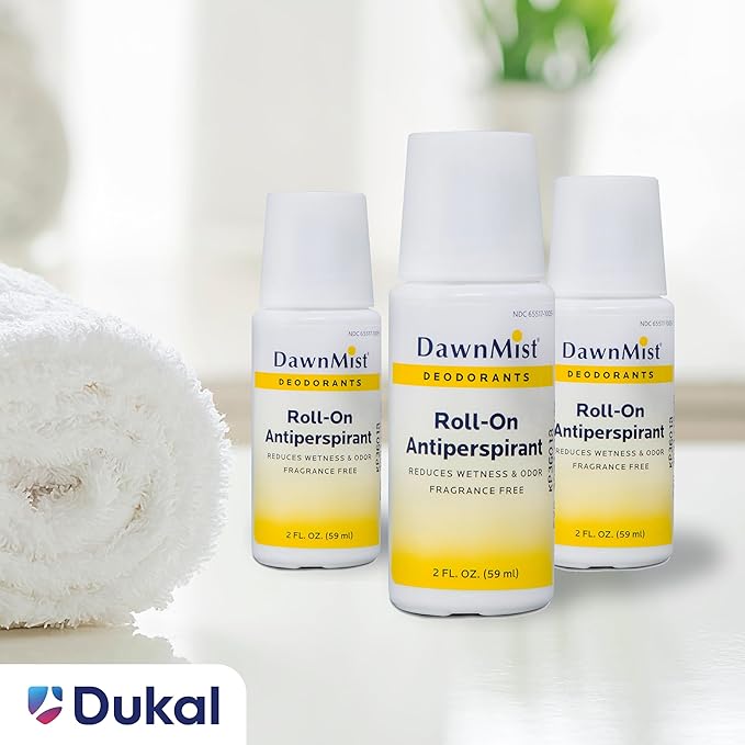 Dukal DawnMist Antiperspirant Deodorant, 2 oz., Unscented, Roll-On (Pack of 2) RD20