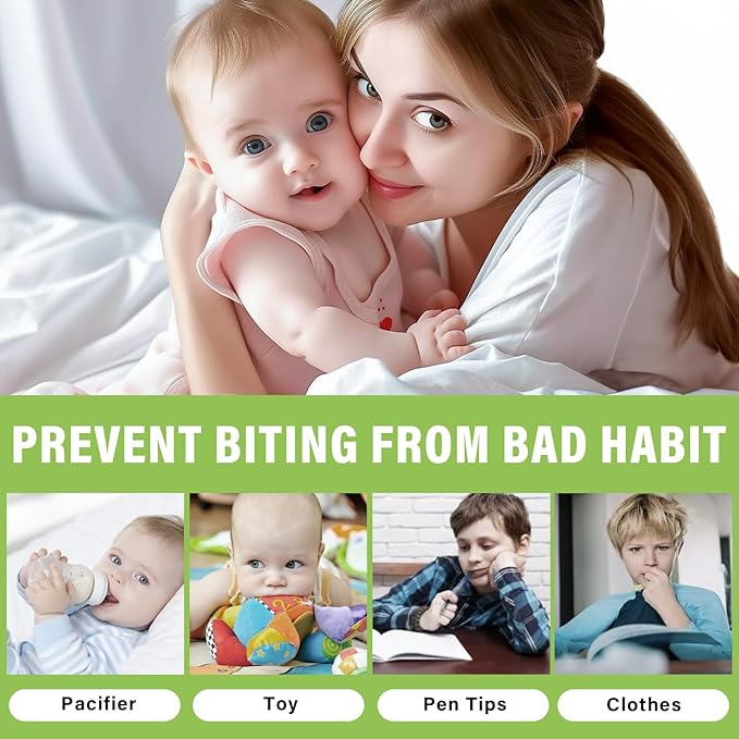 2Pcs Nail Biting Treatment for Kids, Nail Biting Prevention, Helping Adults and Children with Finger-Biting Habits to Stop Nail-Biting and Finger-Sucking Habits, Green
