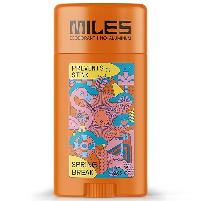 Miles Kids Deodorant for Boys and Girls - Aluminum Free Deodorant for Kids and Teens, Natural, Hypoallergenic, Made in USA - Spring Break Scent, 1-Pack
