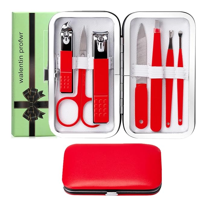 Stocking Stuffers for Women Men Manicure Set Nail Clipper Set Stainless Steel Toe Finger Travel Nail Clippers Kit Personal Care Tools with Case Manicure Tool Grooming Kit Christmas Gifts for Women Men