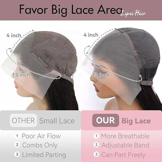 30 Inch Lace Front Wig Human Hair 13x4 HD Lace Front Wigs for Black Women - 220% Density, Pre-Plucked Natural Hairline & Glueless Design for Effortless Style
