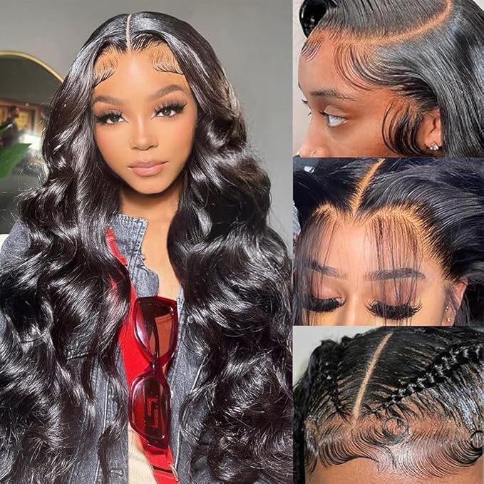 Tuneful 13x6 HD Lace Front Wigs Human Hair Pre Plucked Body Wave Lace Front Wigs for Women 24 Inch 13x6 Frontal Wigs with Baby Hair