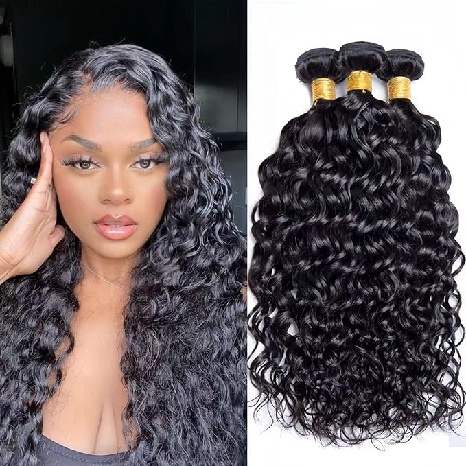 Burmese Water Wave Bundles 12 A Burmese Curly bundles 16 18 20 Inch 100% Unprocessed Deep Human Hair 3 Bundles Water Wave Hair Extensions kinky Curly Weft Natural Color for Black Women
