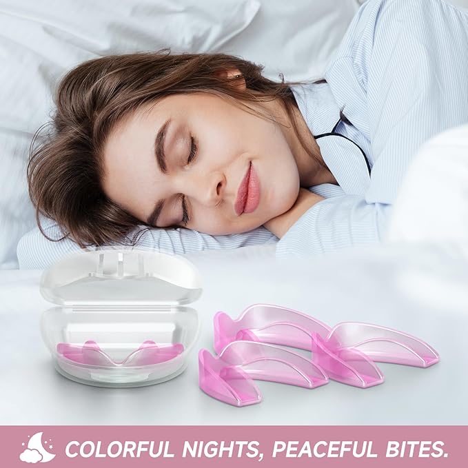 4 Pack Pink Mouth Guards for Women and Teens, Medium Size, Moldable Night Guards for Teeth Grinding and Clenching, Comfortable Bite Guards, Stylish Custom Dental Guards for Protection