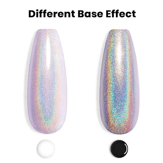 RARJSM Holographic Nail Polish Gorgeous Glossy Holographic Soak off 1PCS 7.5ML Light Purple Nail Polish Led Lamp Required for Nail Art Design