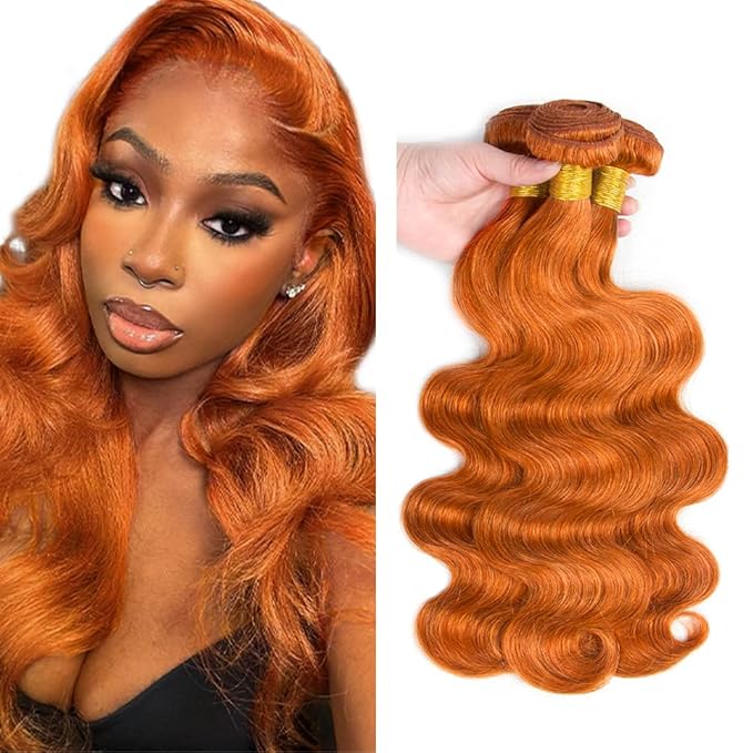 28 28 28 inch Ginger Bundles 350 Body Wave Human Hair 3 Bundles Ginger Copper Bundle Double Weft Color 350 Hair Weave