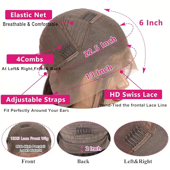 Natural Black Human Hair Wig Body Wave 13x6 Lace Front Wigs Human Hair Wigs For Black Women 28 Inch