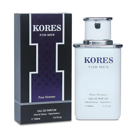 Kores Men's Perfume–Sophisticated & Refined Fragrance with Citrus,Spicy Notes,and Warm Woody Undertones–Long Lasting Scent for Elegant Occasions