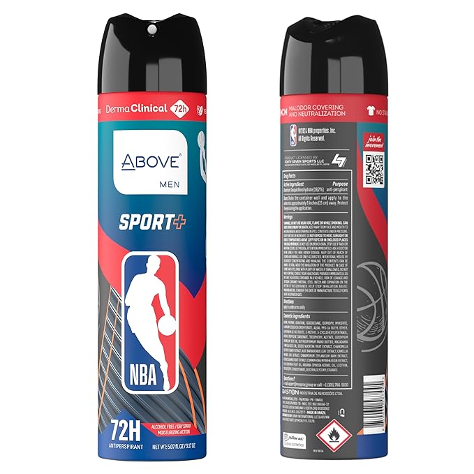 Above NBA – San Antonio Spurs Deodorant Gift Set – A Giftable Set for Spurs Fans – Antiperspirant Spray, 4 Signature Scents, 72h Protection, Dry Spray, No Stains – 5.07 oz, Pack of 4