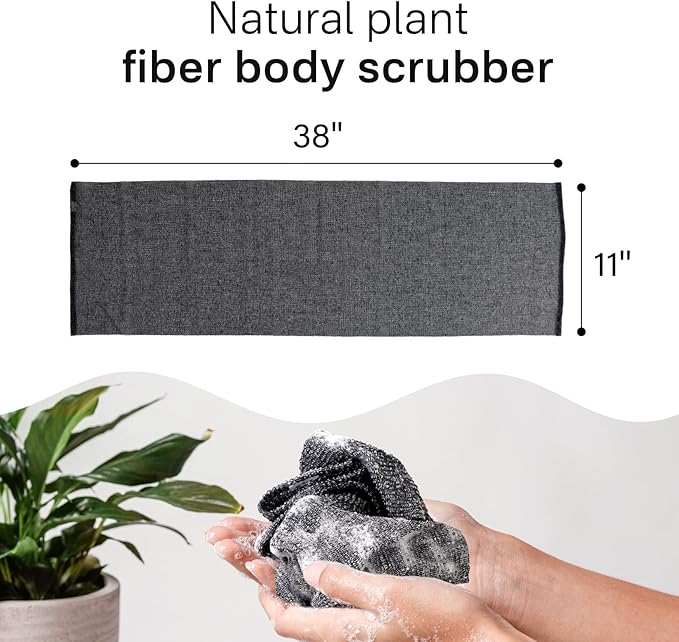 Yiclick Exfoliating Washcloth Towel- Exfoliating Body Scrubber Exfoliator, Back Scrubber for Use in Shower Bath, Exfoliate Rags Wash Cloths, Loofah Lufa Sponge, Body Scrub, Women Men