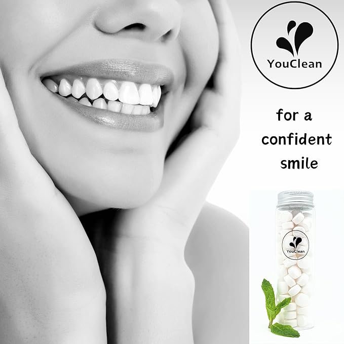 90 Toothpaste Tablets in Refill/Recycle Glass Tube - for Travel and Daily Home Office Use - Nano Hydroxyapatite, Fluoride-Free, Vegan (Watermelon90)