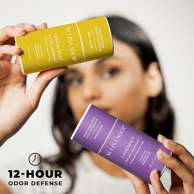 Lemon Zest - All Natural Deodorant for Woman, Aluminum-Free, Baking Soda-Free, 12-Hour Odor Protection, Clean Citrus Scent - For Women & Men, Gentle on Sensitive Skin