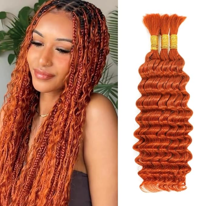350 Human Braiding Hair Deep Wave Bulk 14 inch Human Hair Weave 3 Bundles No Weft Brazilian Deep Wave Extensions 150g