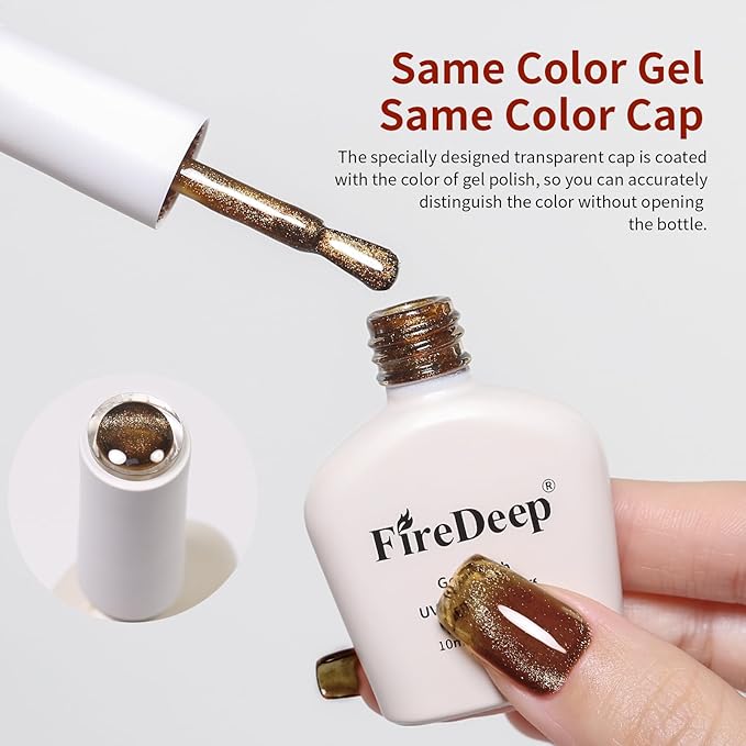 10ml Hema Free Brown Cat Eye Gel Nail Polish Glowing Amber Color Glitter Gel Polish with Magnet Soak Off Manicure Art DIY Salon