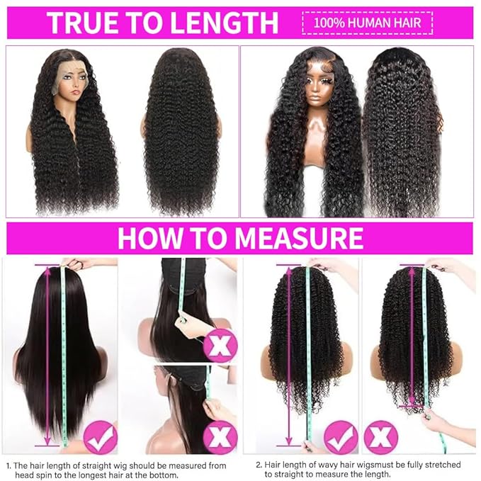 13x6 Curly Human Hair Wig for Women 200% Density Deep Wave Lace Front Wigs Human Hair Natural Black HD Transparent Lace Frontal Wigs Human Hair Deep Curly Human Hair Wig 24 Inch