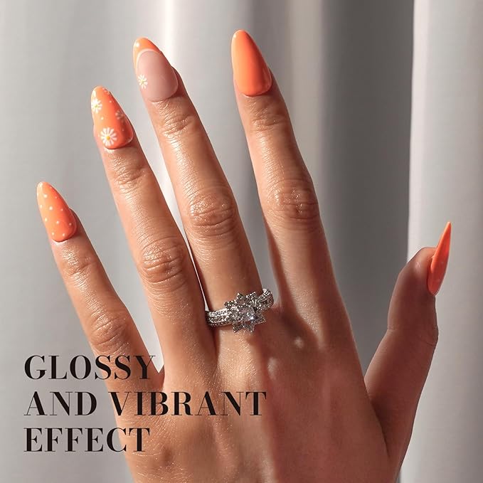 MelodySusie Coral Orange Gel Nail Polish, 0.5 fl oz Nails Soak Off UV LED Light Orange Gel Polish Gift for Women Nail Art Manicure Salon DIY Nail Design Decoration at Home-227
