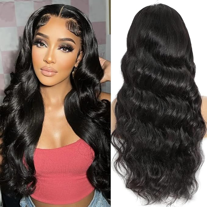 Body Wave Lace Front Wigs Human Hair 5x5 HD Lace Closure Wigs Human Hair Pre Plucked 180% Density Glueless Wigs For Black Women Human Hair (5x5 Lace Closure Wig,14 Inch)