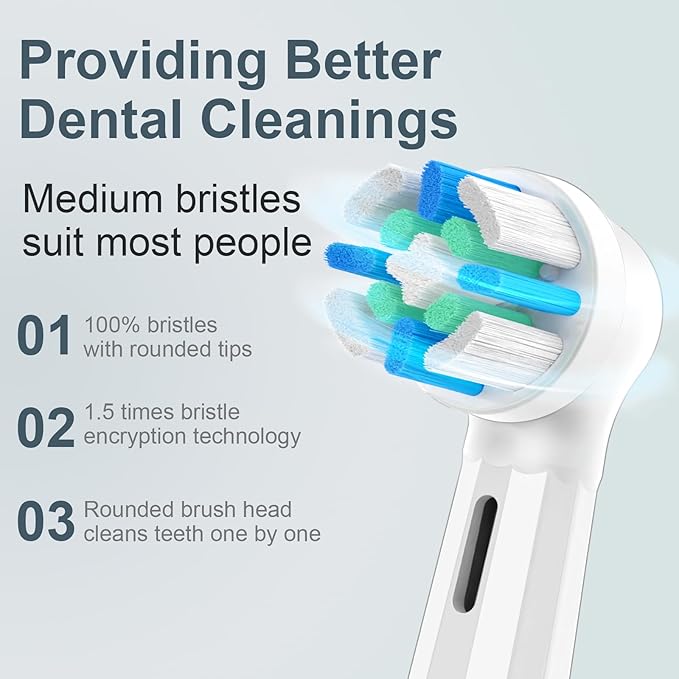 8 Pcs IO Replacement Heads Compatible with Oral B IO 2/3/4/5/6/7/8/9/10/Deep Clean Series Electric Toothbrushes, Medium Softness Brush Heads Compatible with Oral B iO (White)