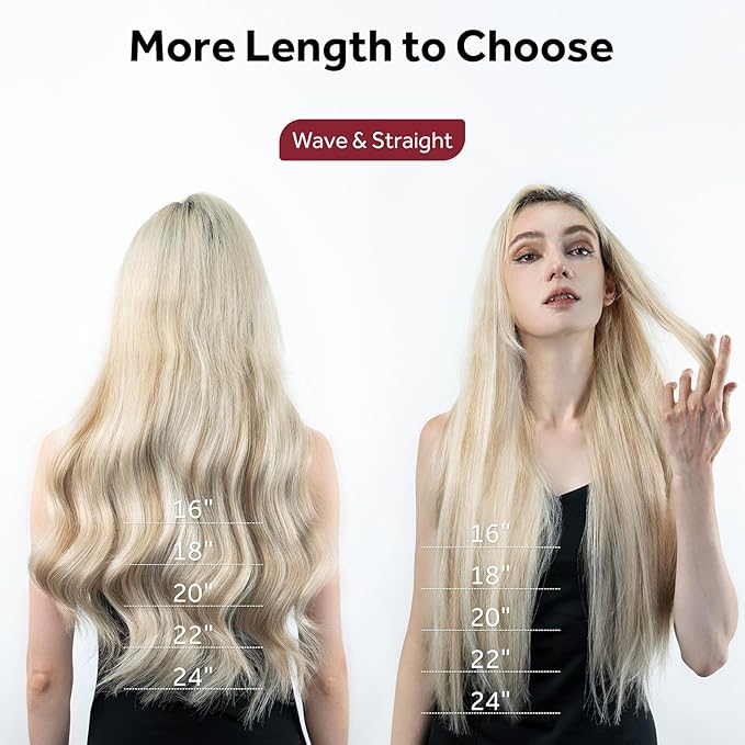 Clip in Hair Extensions Real Human Hair, 100% Remy Hair Extensions Clip Ins, Dark Blonde Highlighted Bleach Blonde Hair Extension for Women, #P18A/613A 18Inch 120G 7PCS