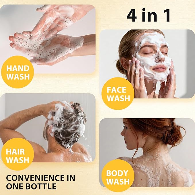 Bee & Flower Sulfur Soap Liquid Shampoo & Body Wash - Daily Head to Toe Skin Care Product for Men and Women - 10.8 Fl Oz - Pack of 2