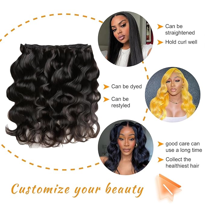 14A Brazilian Body Wave Bundles Human Hair 28 30 32 34 Inch 100% Real Raw Virgin Human Hair Bundles Body Wave 3 Bundles Human Hair Extension Natural Color（28 30 32 34）
