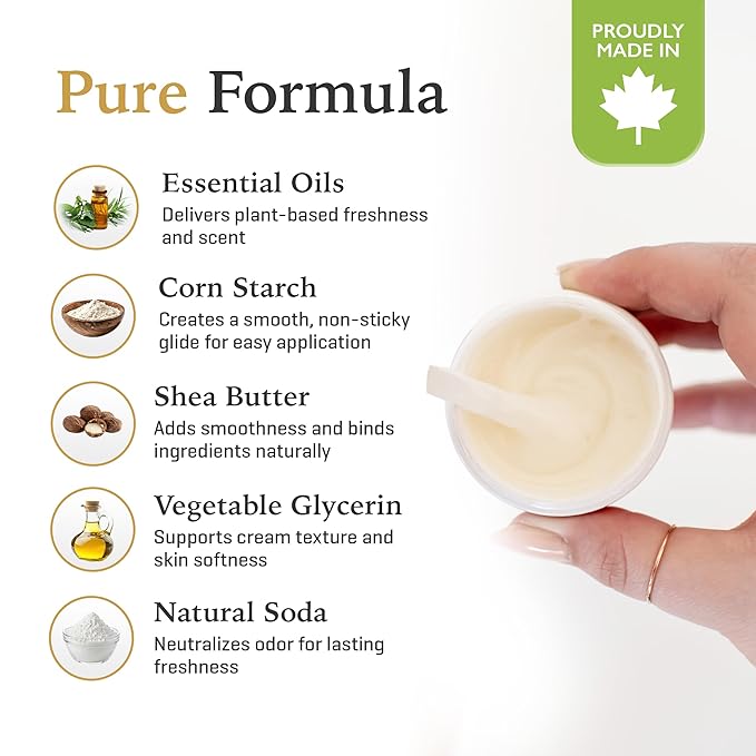 Purelygreat - Spice Scent Cream Deodorant, Chemical-Free Hygiene Essentials for Women, Natural Deodorant for Men with Soda & Corn Starch, No Sticky Residue, Parabens & BPA, 1.76 oz / 50 g