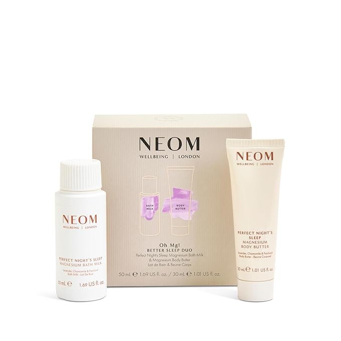 NEOM Oh Mg! Better Sleep Duo Gift Set | Perfect Night's Sleep Magnesium Bath Milk & Magnesium Body Butter I 100% Natural I Feel relaxed and ready for bed