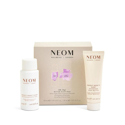 NEOM Oh Mg! Better Sleep Duo Gift Set | Perfect Night's Sleep Magnesium Bath Milk & Magnesium Body Butter I 100% Natural I Feel relaxed and ready for bed