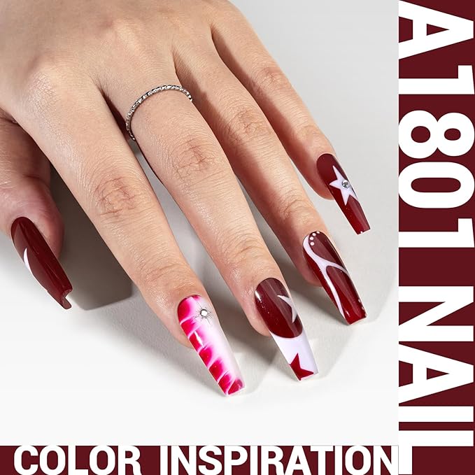 MelodySusie Thick Red Gel Nail Polish,0.5fl oz Soak Off UV LED Dark Red Gel Polish Christmas Gift for Women Nail Art Manicure Salon DIY Nail Design Decoration at Home-A1801