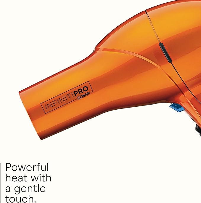Infiniti PRO CONAIR Hair Dryer with Diffuser, Professional AC Motor, Tourmaline Ceramic Technology Blow Dryer, Includes Concentrator and Blowout Brush, Amazon Exclusive, Orange (Pack of 4)