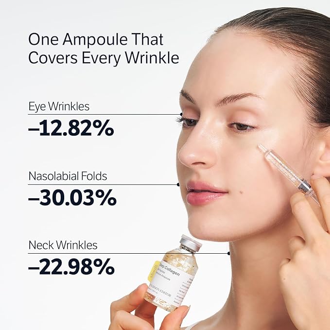 SUNGBOON EDITOR Deep Collagen Silk Peptide Intensive Lifting Ampoule | Korean Anti-Aging Serum for Face with Collagen & Peptide | Skin Tightening & Firming | 72H Hydration| Stocking Stuffers for Women