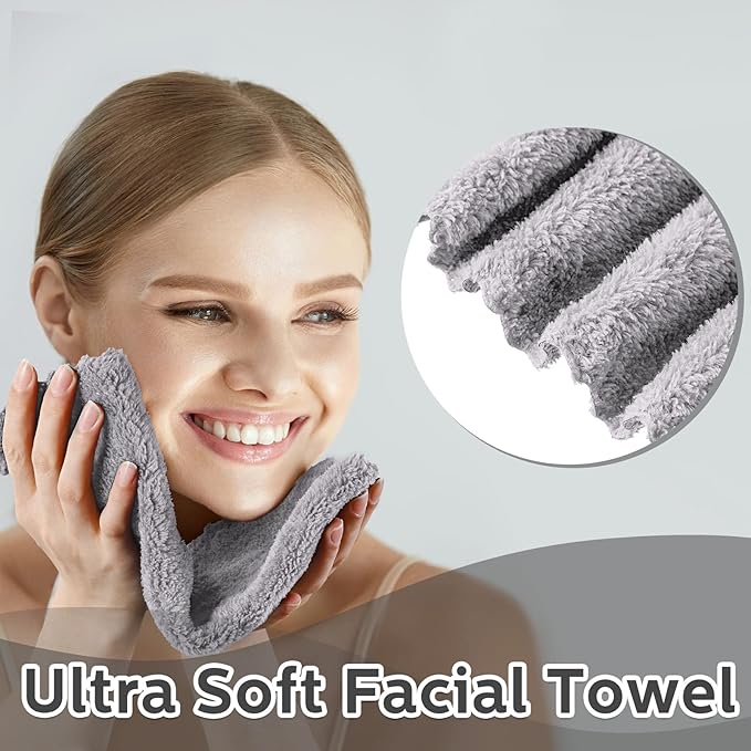 Newwiee 100 Pcs Washcloths Bulk Quick Drying Bathroom Wash Clothes 12 x 12 Inch Face Towels Microfiber Soft Hand Towel for Your Body Spa Fingertip(Grey)