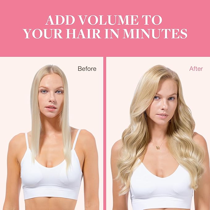 GOO GOO Clip in Hair Extensions Real Human Hair, Remy Human Hair Extensions Clip ins for Women, Natural Human Hair, 16inch 130g 7Pcs, 18A/613A Dark Blonde Highlighted Bleach Blonde