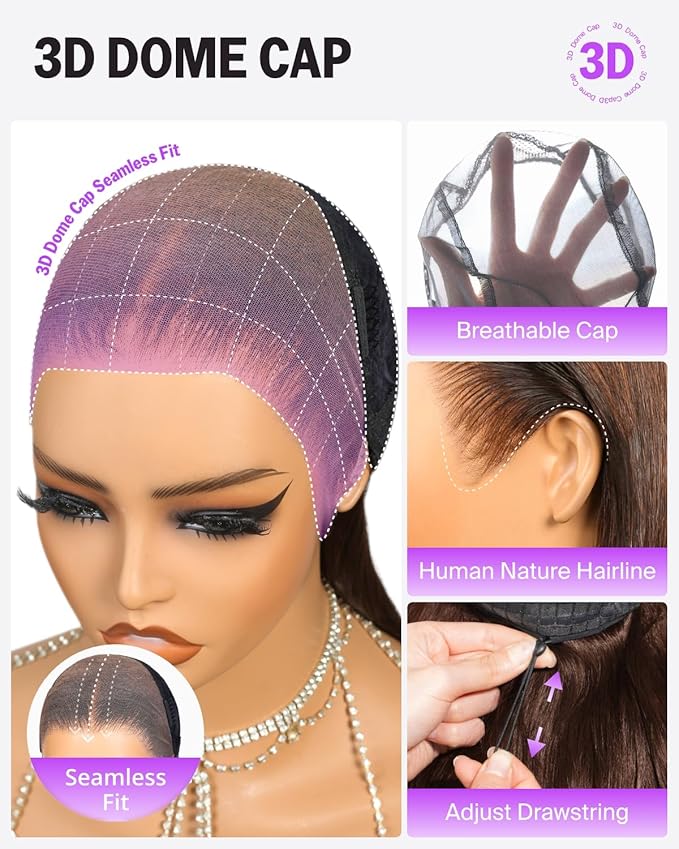 13x6 Chocolate Brown Lace Front Wig 220% Density Body Wave Lace Front Wigs Human Hair Pre Plucked Ear-to Ear HD Frontal Brown Drawstring Wig Human Hair 4# 20 Inch